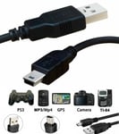 1M MINI USB Cable Sync & Charger Lead Type A to 5 Pin B For Phone Camera Printer