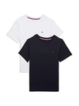 Tommy Hilfiger Boys’ 2 Pack Short Sleeve Round Neck T-Shirts, Blue (Desert Sky/White), 14-16 Years