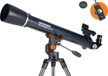 Celestron Astromaster LT 70AZ med telefonadapter och månfilter