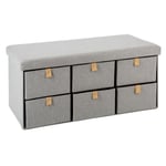 Banquette Pliable 6 Tiroirs "Suède" 76cm Gris