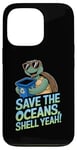 iPhone 13 Pro Save the Oceans Shell Yeah | Funny Earth Day Turtle Case