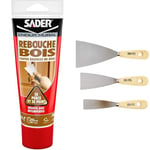 Sader Rebouche Bois en Pâte – Enduit de Rebouchage Extérieur et Intérieur – Pour Combler Trous & Brüder Mannesmann Tools M 611 03 Painting Palette Knife Set, Set of 3