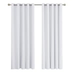 Deconovo Rideau Occultant Thermiques Anti Froid, Double Rideau Isolant Anti-Bruit, Économie d'Énergie, Idéal pour Chambre et Salon, 168x229 CM (Largeur x Hauteur), Blanc Pâle Gris, 2 Pièces