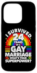 iPhone 14 Pro 24th Wedding Anniversary 24 Years Gay Marriage Husband Case