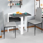 Table console pliable edi 2-4 personnes bois blanc plateau gris 103 x 76 cm