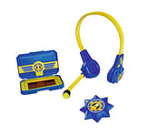 Simba 109252513038, Sam Pompier Police Ensemble avec Casque et Smartphone, 2 Cartes, Casque à Taille réglable et Plateau de Police, à partir de 3 Ans