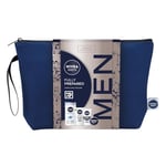 NIVEA MEN Fully Prepared Gift Set (5 Products), Men's Skincare Gift Set with Shower Gel, Face Wash, Moisturiser, Creme, and Washbag, Perfect for Christmas or Birthdays