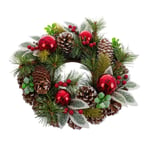 Adventskrans Rød Grøn Multifarvet Plastik Foam Ananas 30 x 30 cm