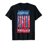 Justice League Movie Red Blue Superhero Line Up T-Shirt