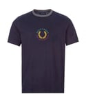 Fred Perry Mens M8533 608 Sportswear Logo Navy Blue T-Shirt Cotton - Size Small