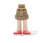 LEGO Elves Mini Figure Legs - Dark Tan Shorts and Red Shoes