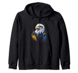 Eagle Hand painted eagle - The Bald Eagle Zip Hoodie