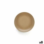 Anaflor lergods Beige keramisk tallrik (25 cm) (8 enheter)