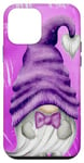 Coque pour iPhone 12 mini Purple Gnome With Bow Tie For Women And Girls Lilac Gnome