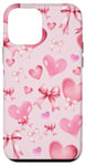 Coque pour iPhone 12 mini Pink Coquette Aesthetic Heart Decor For Girls Cute Pink Bow