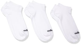 adidas Unisex Thin Linear Socks 3 Pairs No Show Socks L White