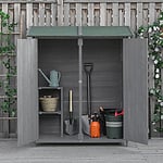 OutSunny Garden Shed 0.75 x 1.6 m Fir Wood Grey