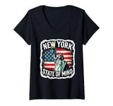 Womens New York State of Mind Statue of Liberty Nyc New York City V-Neck T-Shirt