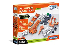 Clementoni - 19167 - Action & Réaction - Rails + Plateforme + Jonctions - Jeu de Construction - Circuit de Billes créatif - fabriqué en Italie, 8 Ans et Plus