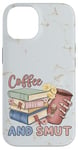 Coque pour iPhone 14 Funny Coffee and Smut Bookworm Librarian Skeleton Retro Cute