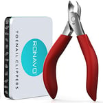 Toenail Clippers for Thick Nails & Ingrown Toenail Treatment.Heavy Duty Professional Toe Nail Clippers for Men&Elderly,Large Toenail Scissors for Seniors/Mens/Women,Long Handle Safety Strong RONAVO