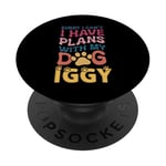 Nom de chien Iggy Cadeau personnalisé Busy With My Dog Iggy PopSockets PopGrip Adhésif