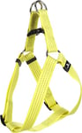 Flamingo Harnais pour Chien Step&Go Len Jaune Fluo L - 40 à 70cm 25mm - Réglable en continu - avec Bandes réfléchissantes - avec Boucle à clic et verrou de sécurité