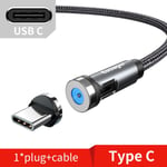 Rotera magnetisk kabel snabb laddning magnet laddare mikro usb typ c kabel