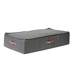 LOVE IT STORE IT - Boite De Rangement Sous Lit Premium en Lin, Caisse pliable, 90x45x18 cm, Gris Chiné, Avec Poignées Robustes