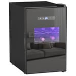 HOMCOM Cave à vin 15 bouteilles 39L réfrigérateur à vin thermoélectrique et silencieux - porte en verre, éclairage LED, écran tactile numérique, frigo vin contrôle de température 8-18°C, noir