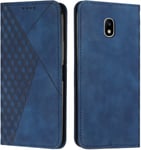 Coque Pour Samsung Galaxy J3 2017 / J330, Premium Flip Housse Etui Protection Rabat Clapet Portefeuille Phone Cover Magnetique [Porte Cartes] Antichoc Bequille Cover (Bleu)