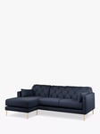 Swoon Mendel Large 3 Seater LHF Chaise End Sofa, Gold Leg