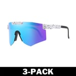 Polariserade Sport Solglasögon Unisex Galaxy 3 Par med Fodral 3-Pack