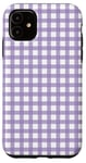 iPhone 11 Purple White Checkered Plaid Flannel Gingham Pattern Checker Case