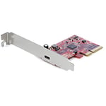 StarTech.com Carte PCIe 1 Port USB 3.2 Gen 2 - Carte Contrôleur USB-C SuperSpeed 20Gbps PCI Express 3.0 x 4 - Carte Adaptateur PCIe USB Type-C Add. - Carte ext. - Windows & Linux (PEXUSB321C)