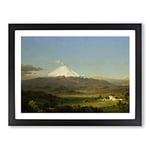 Cotopaxi By Frederic Edwin Church Classic Painting Framed Wall Art Print, Ready to Hang Picture for Living Room Bedroom Home Office Décor, Black A3 (46 x 34 cm)