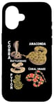 Coque pour iPhone 16 Différents types de serpents pour les amateurs de serpents Reptile Zoo