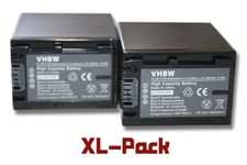 Lot de 2 batteries vhbw 2200mAh pour caméscope appareil photo Sony Handycam HDR-PJ260VE, HDR-PJ580, HDR-PJ580VE, HDR-PJ740, HDR-PJ740VE, HDR-CX190E