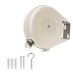 15M Retractable Washing Line Wall Mounted Outdoor Clothes Reel Laundry Cream