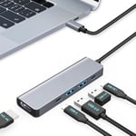 Moman Hub USB C, Station d'accueil 5 en 1 avec 100W PD, 4K@30Hz HDMI, 5Gbps USB 3.0, USB 2.0, USB C, Docking Station USB Multiportse pour Souris, Clavier, U Disk, Clé USB, Mobile