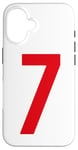 iPhone 16 Number 7 in Red printed both sides Case