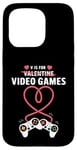 Coque pour iPhone 15 Pro V is For Video Games Gamers Couples Saint Valentin