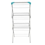 Aqua Green Folding Clothes Airer Horse Indoor-Outdoor Washing Rack (3 Tier 21m)