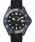 Timex Deep Water Tiburon Automatic Mens Black Watch TW2W21100 Rubber - One Size