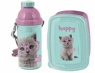 Gatto Happy Set Petit Déjeuner Boîte À Goûter, Bouteille Automatique École