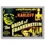 Movie Film Sequel Bride Frankenstein Karloff Whale Horror Artwork Framed Wall Art Print A4