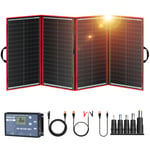 Kit Panneau Solaire Portable 300W 18V DOKIO Pliable Monocristallin Photovoltaïque avec 2 Ports USB