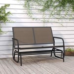 Garden Glider Bench Brown120.5x76x86.5 cm Textilene&Steel