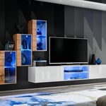 Ensemble Meuble TV "Switch XXII" 210cm Naturel & Blanc