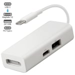 Usb-c Magsafe Adapter 3 i 1 Typ-c till Magsafe 1/2 Converter Adapter för bärbara datorer Bärbara datorer Smartphones White